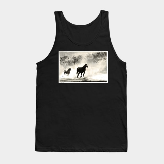 Wild Horses Tank Top by WatercolorArteest